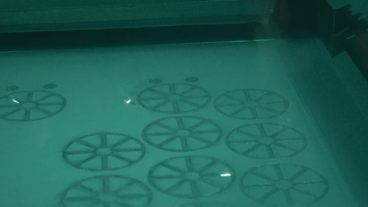 The fuel swirlers are printed on the EOS M 400-4 which runs 24/7. It produces 20 parts in a span of three days.