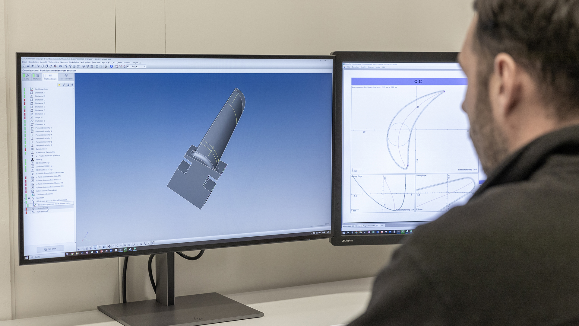 ZEISS CALYPSO software and the Blade Inspect analysis and inspection software quickly interpret and analyze the measuring data of rotor blades, guide vanes, and blisks.