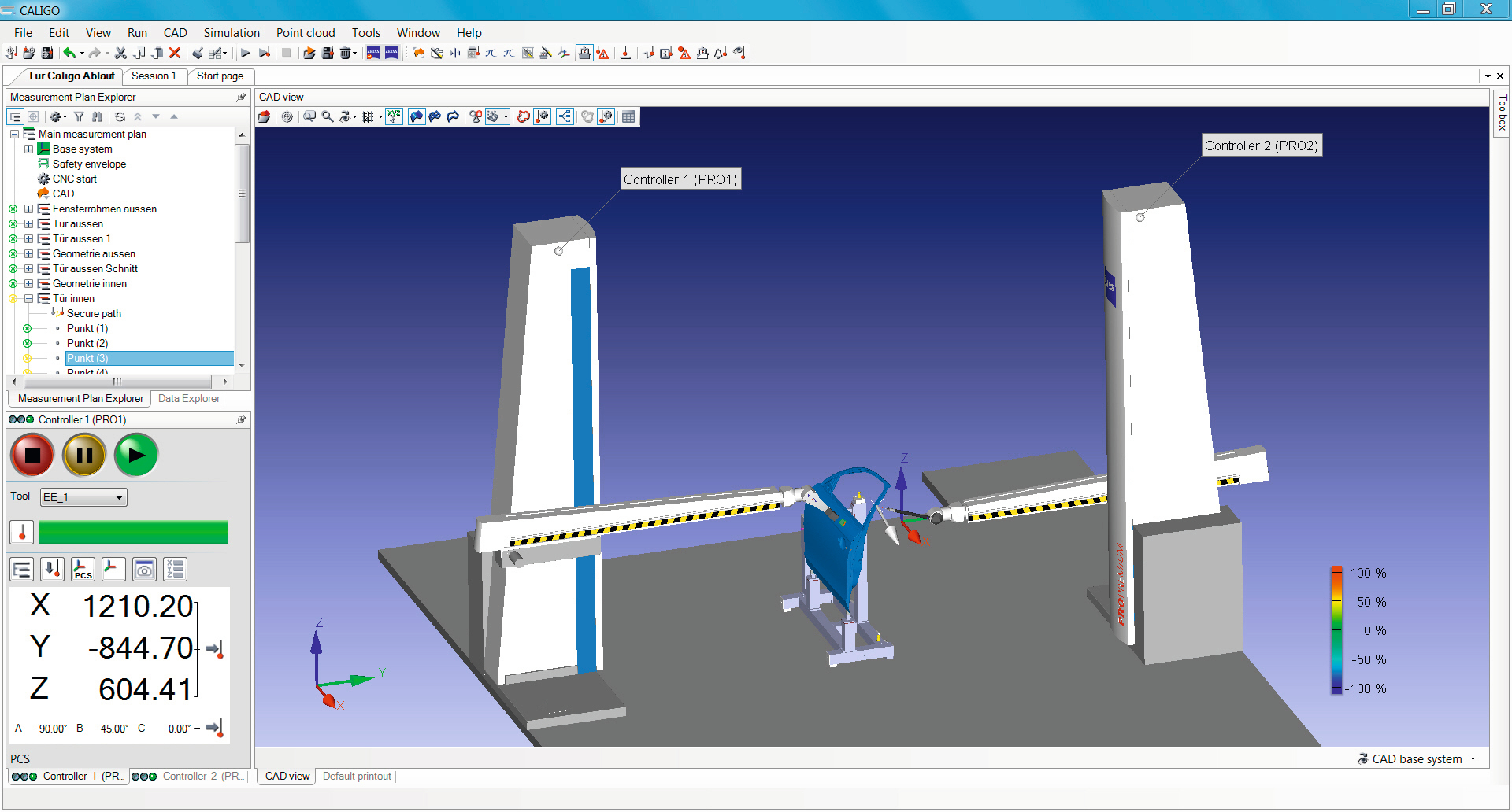 Simulation of the measurement run
