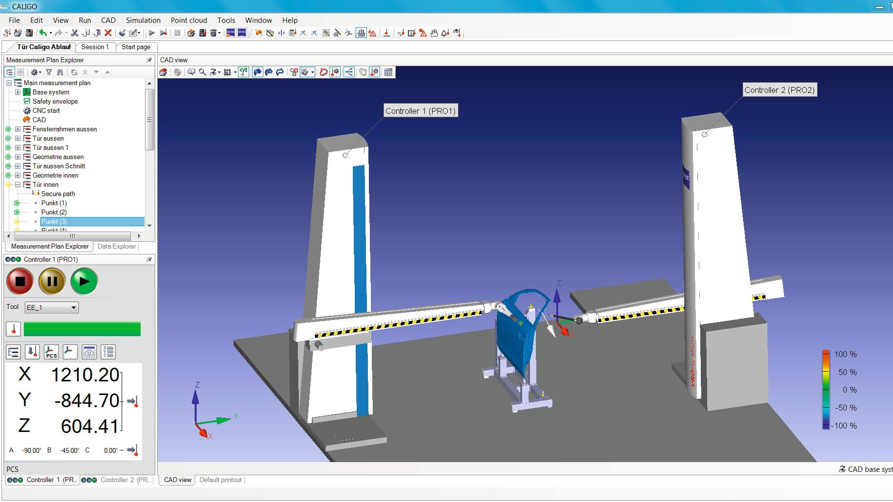 Simulation of the measurement run