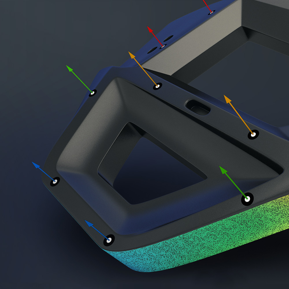 Analyze movements, displacements and strains three-dimensionally