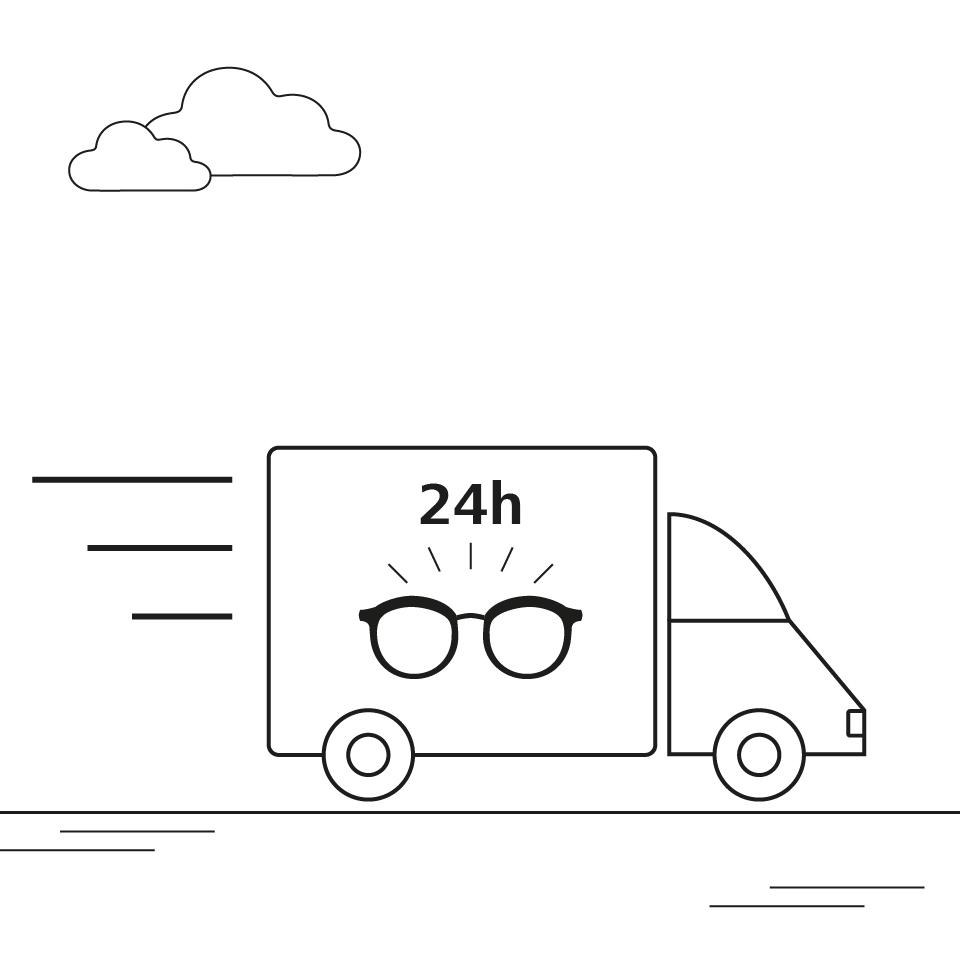 An illustration of a lenses delivery van.